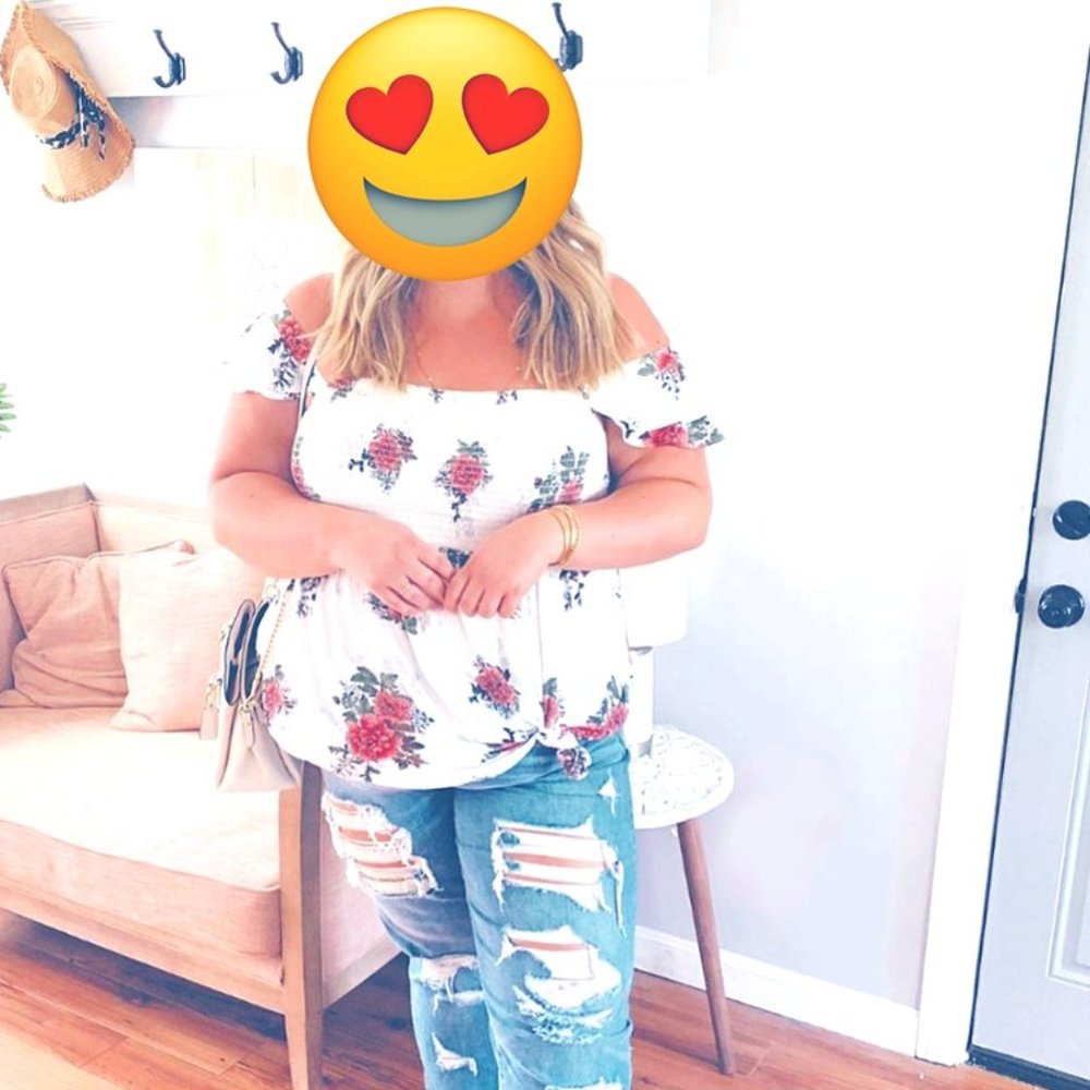 Torrid Cold-Shoulder Floral Top